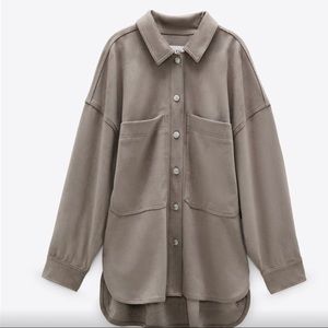 Zara Fur Suede Shirt